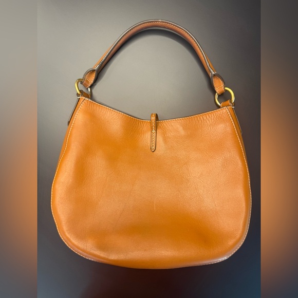 TORY BURCH Miller Mini Metal Logo Hobo Handbag in Aged Camello - Picture 10 of 16